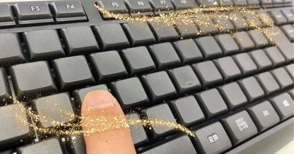 無刻印キーボードでのタッチタイピング練習イメージ